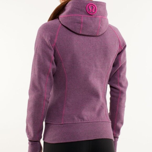 Lululemon Scuba Hoodie *Stripe Heathered Blurred Grey Paris Pink Microstripe - Picture 9 of 13